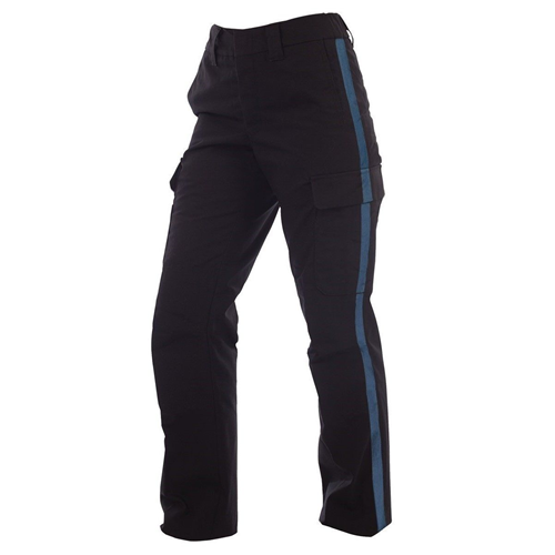 Elbeco Reflex Women's Stretch RipStop Cargo Pants with Gold or French Blue Stripe - Midnight Navy with French Blue Stripe, 28